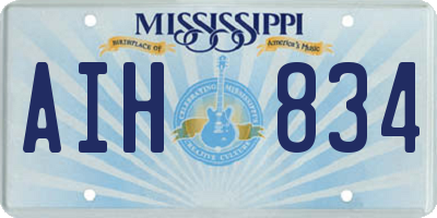MS license plate AIH834