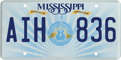 MS license plate AIH836