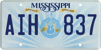 MS license plate AIH837