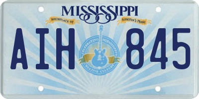 MS license plate AIH845