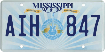 MS license plate AIH847