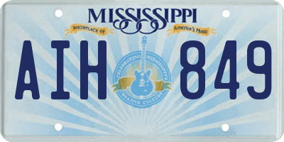 MS license plate AIH849