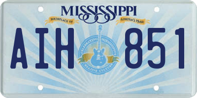 MS license plate AIH851