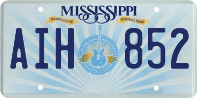 MS license plate AIH852