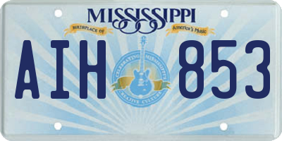 MS license plate AIH853