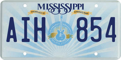 MS license plate AIH854