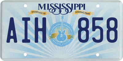 MS license plate AIH858
