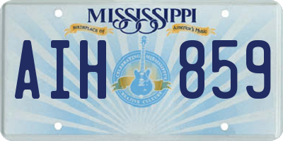 MS license plate AIH859