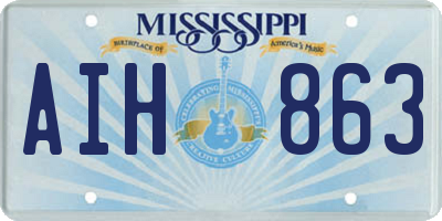 MS license plate AIH863
