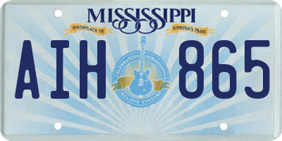 MS license plate AIH865