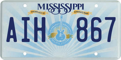 MS license plate AIH867