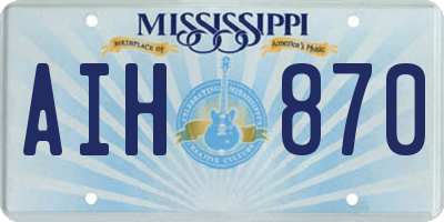 MS license plate AIH870