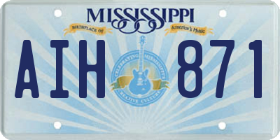 MS license plate AIH871