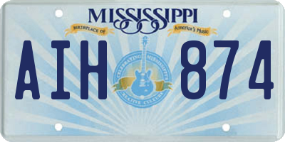 MS license plate AIH874