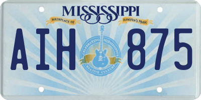 MS license plate AIH875