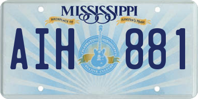 MS license plate AIH881