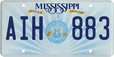 MS license plate AIH883