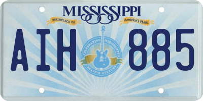 MS license plate AIH885