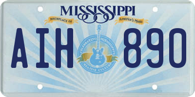 MS license plate AIH890