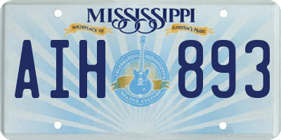 MS license plate AIH893