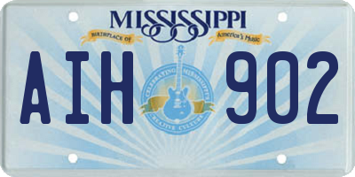 MS license plate AIH902
