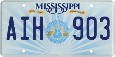 MS license plate AIH903