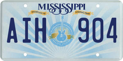 MS license plate AIH904