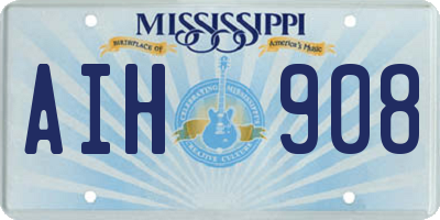 MS license plate AIH908
