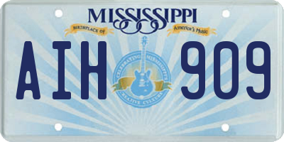 MS license plate AIH909