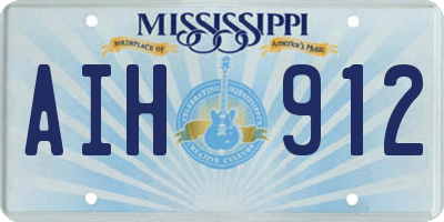MS license plate AIH912