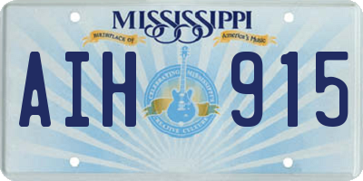 MS license plate AIH915