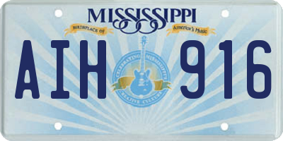 MS license plate AIH916