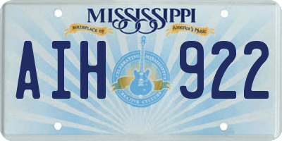 MS license plate AIH922