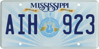 MS license plate AIH923