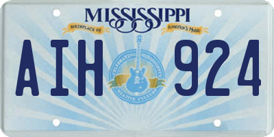 MS license plate AIH924