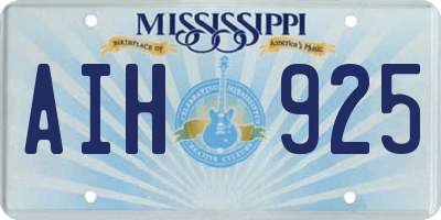 MS license plate AIH925
