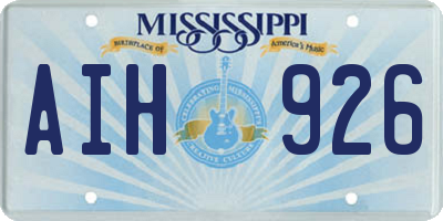 MS license plate AIH926
