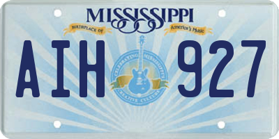 MS license plate AIH927
