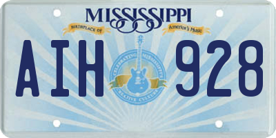 MS license plate AIH928