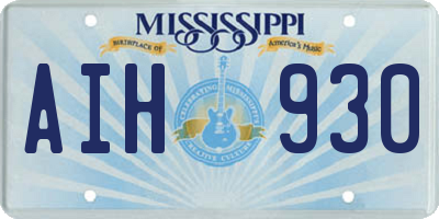 MS license plate AIH930