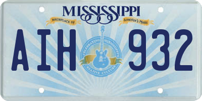 MS license plate AIH932