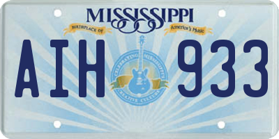 MS license plate AIH933