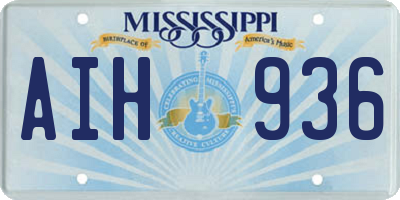 MS license plate AIH936