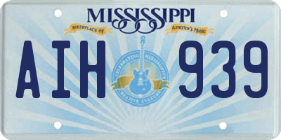 MS license plate AIH939