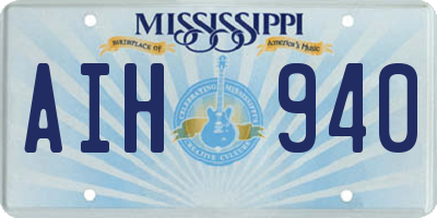 MS license plate AIH940