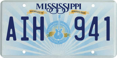 MS license plate AIH941