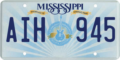 MS license plate AIH945
