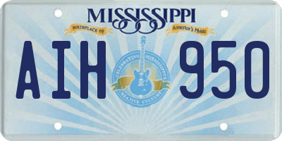 MS license plate AIH950