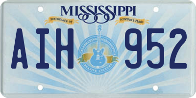 MS license plate AIH952
