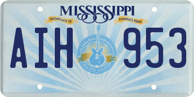 MS license plate AIH953